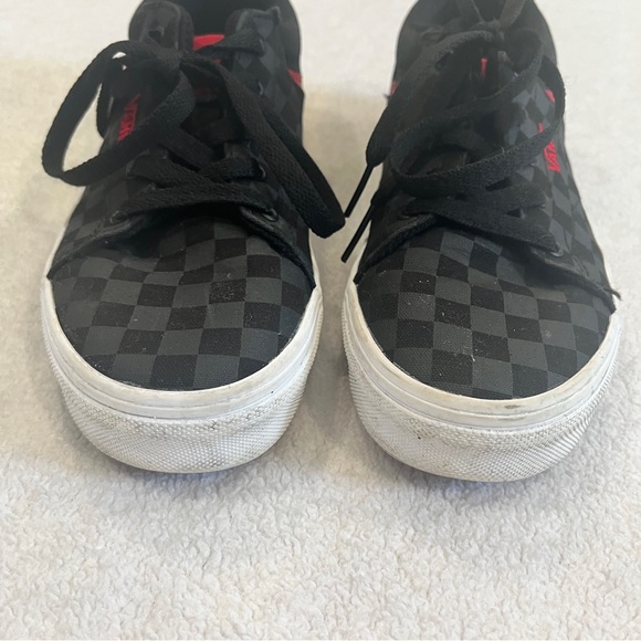 Vans Boys Size 2.5 Low Top Canvas Seldan Check Shoes Sneakers Skateboarding - Picture 5 of 12